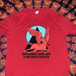 Red Graphic T-Shirt Nathaniel Rateliff and the night sweats 2022 tour shirt